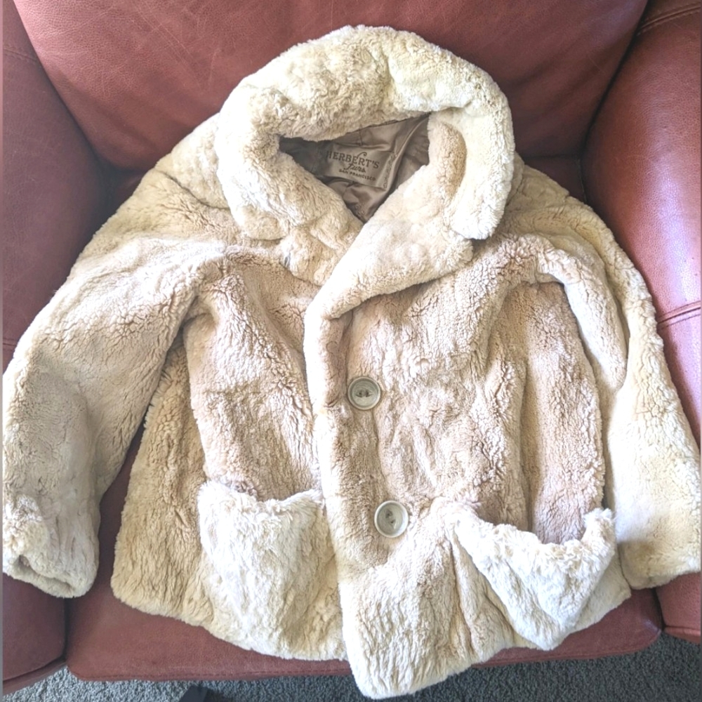 Vintage c.1940s Genuine Rabbit fur coat from Herbert's Furs of San Francisco